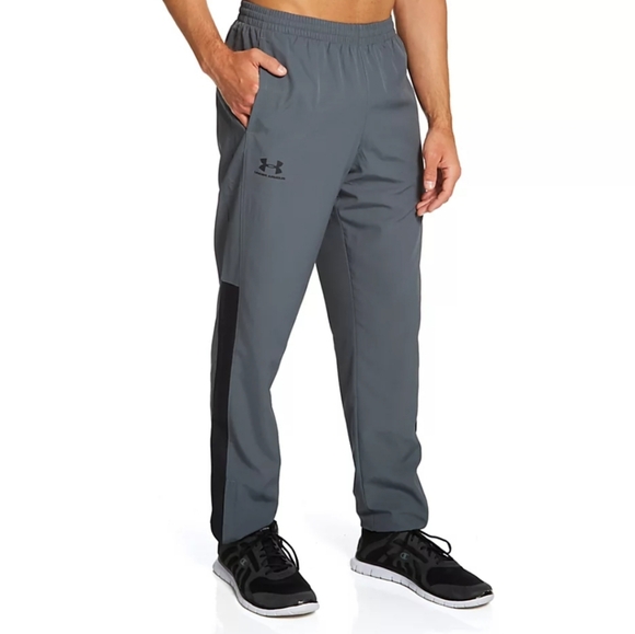 NWT Men's GRAY Under Armour Slick Windbreaker Loose Fit Pants LARGE - Picture 1 of 10